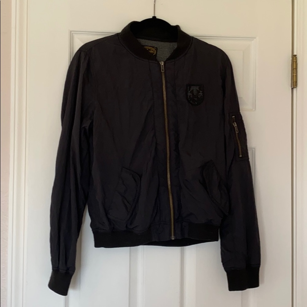 True Religion Black Bomber Jacket